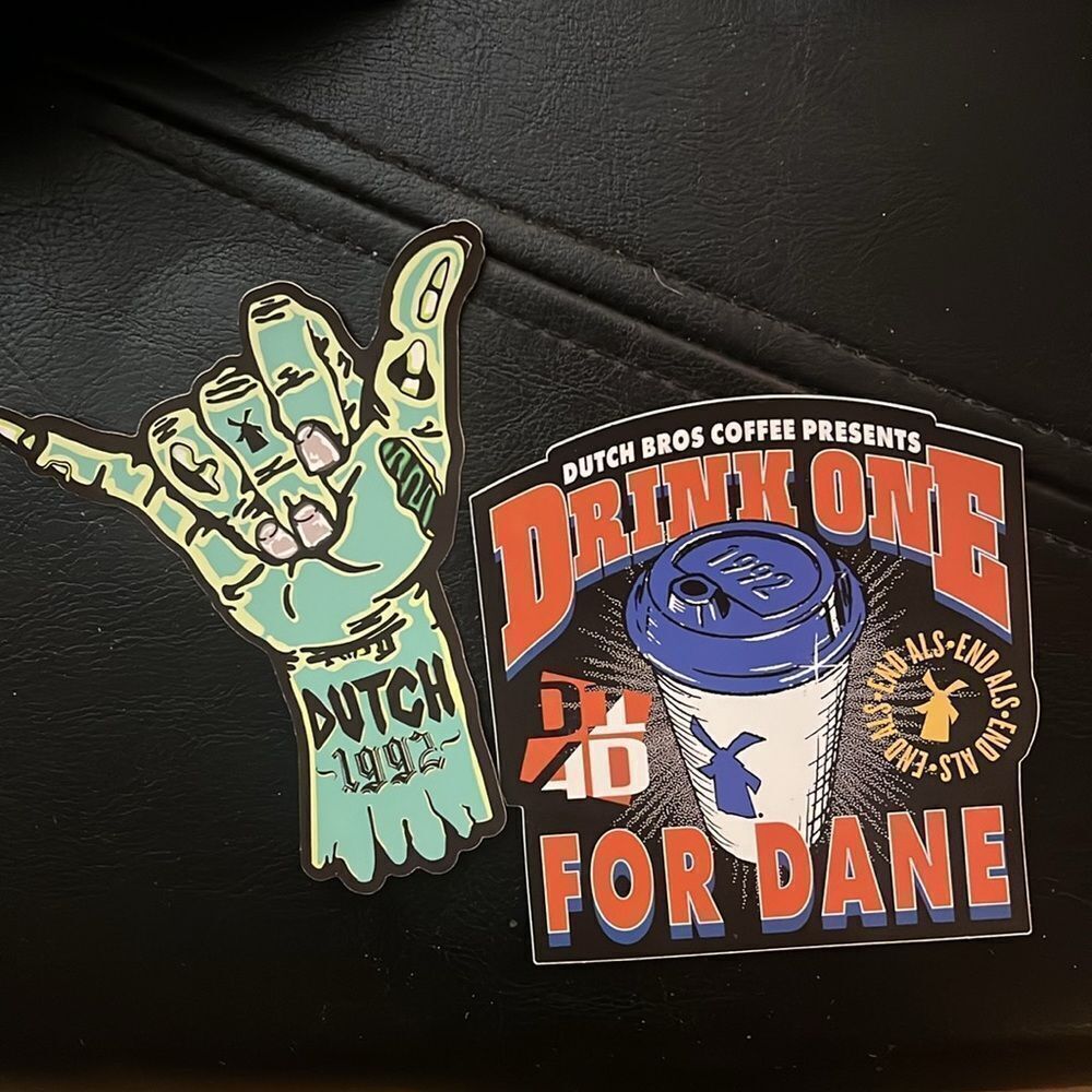 NEWEST DUTCH BROS HALLOWEEN HANG LOOSE STICKER PLUS DRINK 1 FOR DANE